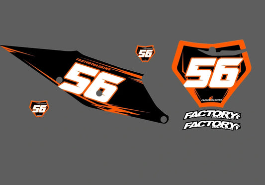 kt Bolt Factory Backing Vorgedrucktes Nummernaufkleber-Set - wählen Sie Ihren Namen, Ihre Nummer und Ihre Farbgebung