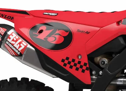 Ensemble de décalcomanies de numéros pré-imprimés Honda Checker Series Factory Backing - choisissez votre nom, # , coloris