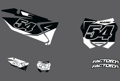 21 V8 Factory Backing Pre Printed number decal Set - choose your name, # , colorway