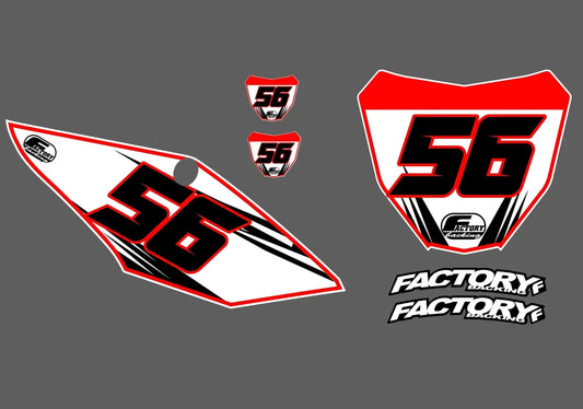 Accel Factory Backing Pre Printed number decal Set - choose your name, # , colorway