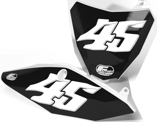 Factory Backing Pre Printed number decals black and white your & name # Paint brush Series