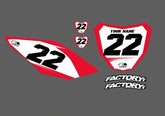 Honda Basic Factory Backing Pre Printed number decal Set - choose your name, # , colorway