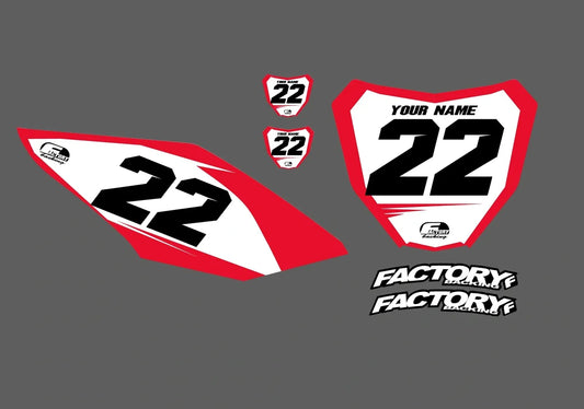 Honda Basic Factory Backing Pre Printed number decal Set - choose your name, # , colorway