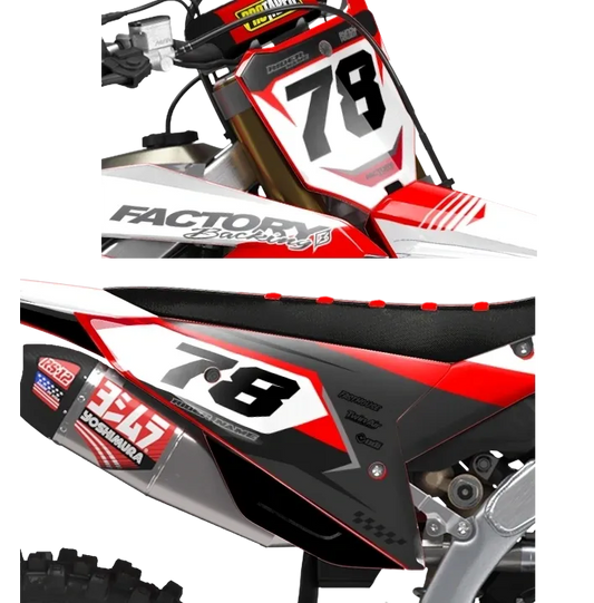 Honda Superfly Series Factory Backing Pre Printed number decal Set - choose your name, # , colorway