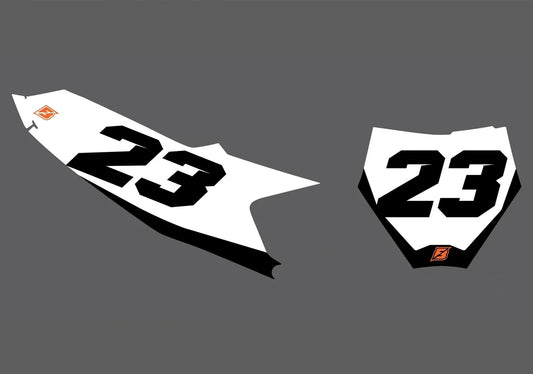 kt Blitz Factory Backing Pre Printed number decal Set - choose your name, # , colorway
