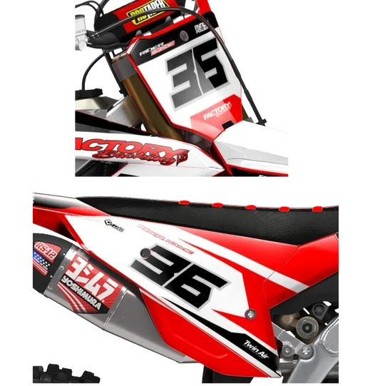 Honda Turbo Series Factory Backing Pre Printed number decal Set - choose your name, # , colorway