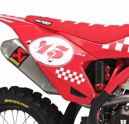 Checker Series Factory Backing Pre Printed number decal Set - choose your name, # , colorway