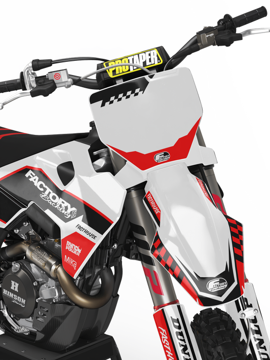 SÉRIE HUSQVARNA BLACK PUNK FLAG (TOUS LES MODÈLES DE VÉLO ET COULEURS !) Graphiques de support d'usine semi-personnalisés