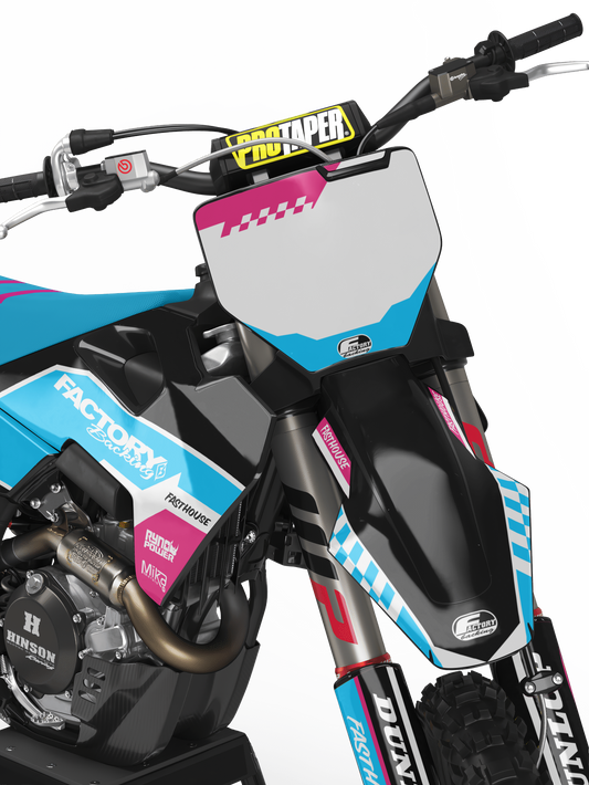 SÉRIE HUSQVARNA BLACK PUNK FLAG (TOUS LES MODÈLES DE VÉLO ET COULEURS !) Graphiques de support d'usine semi-personnalisés