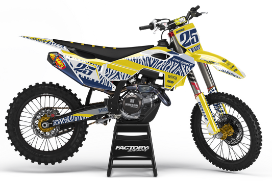 SÉRIE HUSQVARNA BLACK PUNK FLAG (TOUS LES MODÈLES DE VÉLO ET COULEURS !) Graphiques de support d'usine semi-personnalisés