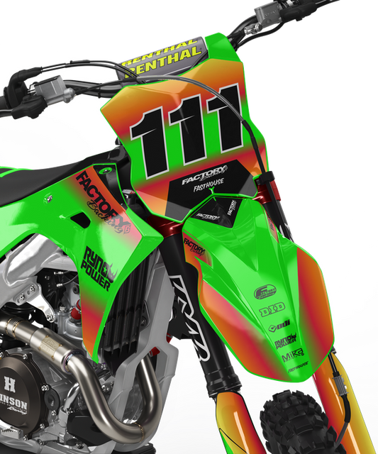 KAWASAKI BLITZ (TOUS LES MODÈLES ET COULEURS DE VÉLO !) Graphiques de support d'usine semi-personnalisés