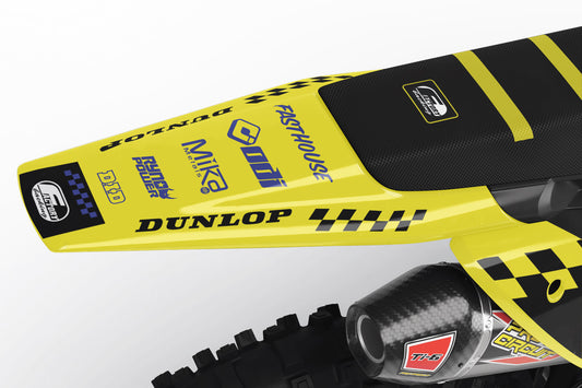 SÉRIE HUSQVARNA BLACK PUNK FLAG (TOUS LES MODÈLES DE VÉLO ET COULEURS !) Graphiques de support d'usine semi-personnalisés