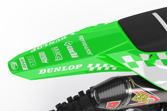 KAWASAKI BLACK PUNK FLAG SERIES (JEDES FAHRRADMODELL UND JEDE FARBE!) Semi-Custom Factory Backing Graphics
