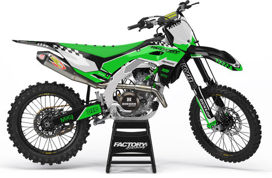 KAWASAKI BLACK PUNK FLAG SERIES (JEDES FAHRRADMODELL UND JEDE FARBE!) Semi-Custom Factory Backing Graphics