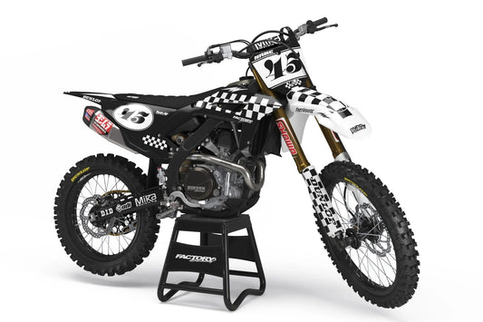 HONDA CHECKERS BW SERIES (JEDES FAHRRADMODELL UND JEDE FARBE!) Semi-Custom Factory Backing Graphics 