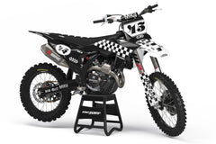 KT CHECKERS BW SERIES (ANY BIKE MODEL AND COLORS!) Semi-Custom Factory Backing Graphics