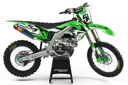 SÉRIE FLASH KAWASAKI (TOUS LES MODÈLES ET COULEURS DE VÉLO !) Graphiques de support d'usine semi-personnalisés