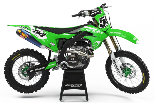 KAWASAKI TECH SERIES (TOUS LES MODÈLES ET COULEURS DE VÉLO !) Graphiques de support d'usine semi-personnalisés