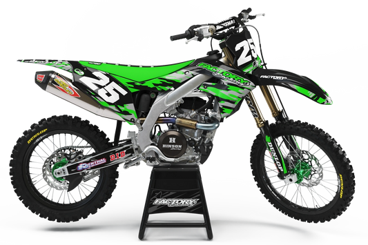 KAWASAKI CAMO (TOUS LES MODÈLES ET COULEURS DE VÉLO !) Graphiques de support d'usine semi-personnalisés