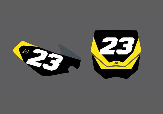 Cobra Motorcycles Blitz Factory Backing Vorgedrucktes Nummernaufkleber-Set - wählen Sie Ihren Namen, Ihre Nummer und Ihre Farbgebung 