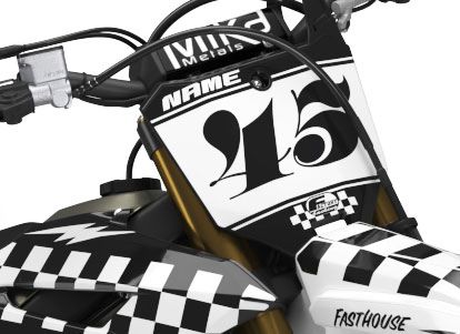HONDA CHECKERS BW SERIES (JEDES FAHRRADMODELL UND JEDE FARBE!) Semi-Custom Factory Backing Graphics 