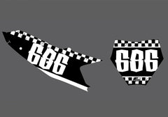 kt Garage V2 Factory Backing Pre-Printed Number Decal Set - choisissez votre nom, # , coloris 