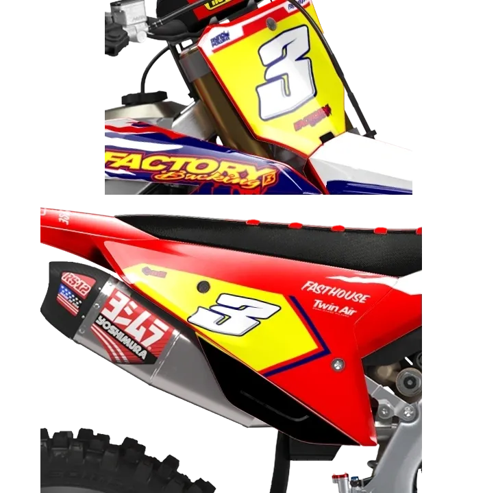 Honda Throwback Series Factory Backing Pre Printed number decal Set