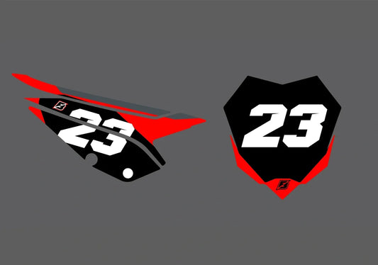 Beta Blitz Factory Backing Pre Printed number decal Set - choose your name, # , colorway