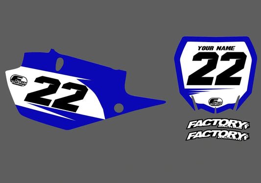 Yamaha Basic Factory Backing Pre Printed number decal Set - choose your name, # , colorway