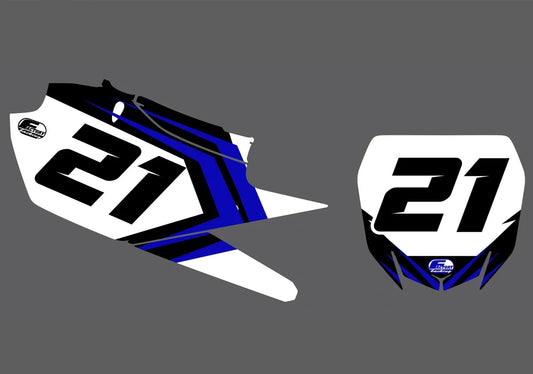 Yamaha Dimensional Factory Backing Pre Printed number decal Set - choose your name, # , colorway