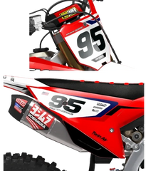Honda Smooth Series Factory Backing Pre Printed number decal Set - choose your name, # , colorway