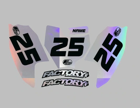 Basic2 Holographic Chrome Factory Backing Pre Printed number decals
