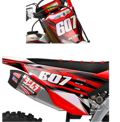 Honda Quake Series Factory Backing Pre Printed number decal Set - choose your name, # , colorway