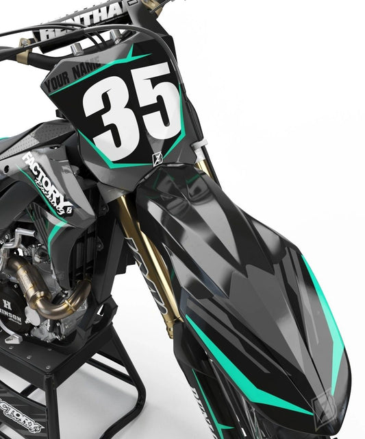 SÉRIE KAWASAKI MIDNIGHT (TOUS LES MODÈLES ET COULEURS DE VÉLO !) Graphiques de support d'usine semi-personnalisés